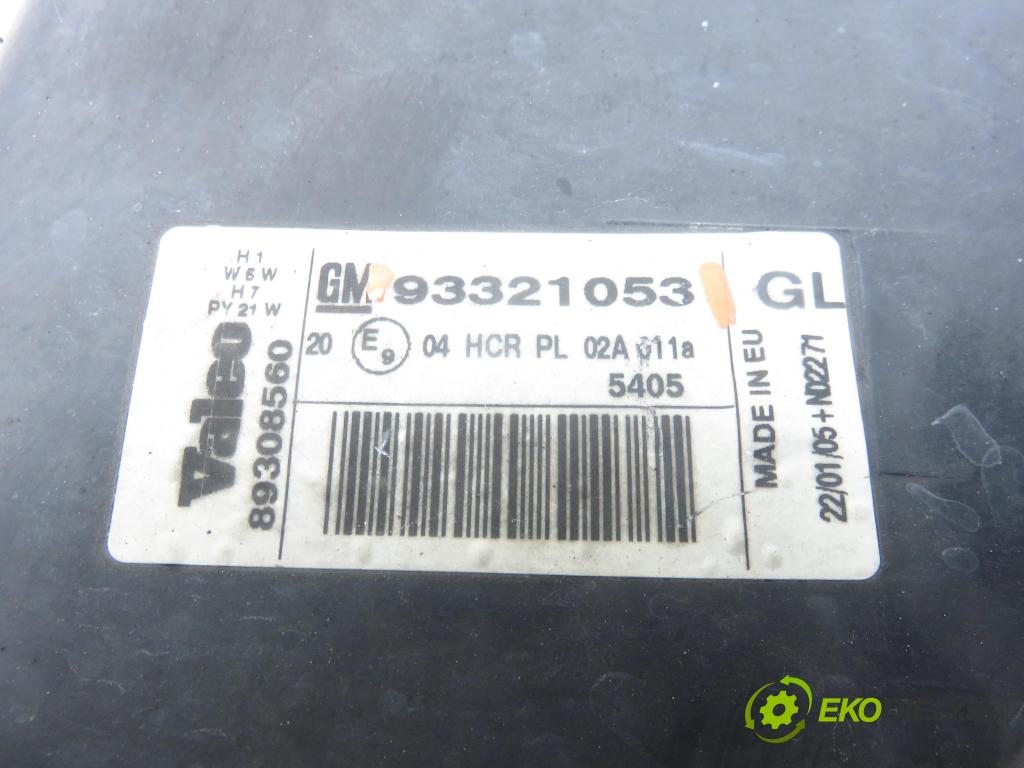OPEL MERIVA A nadwozie wielkoprzestrzenne (MPV) (X03) HB 2005 74,00 1.7 CDTI 100 - Z 17 DTH 1686,00 Svetlo PP 93321053