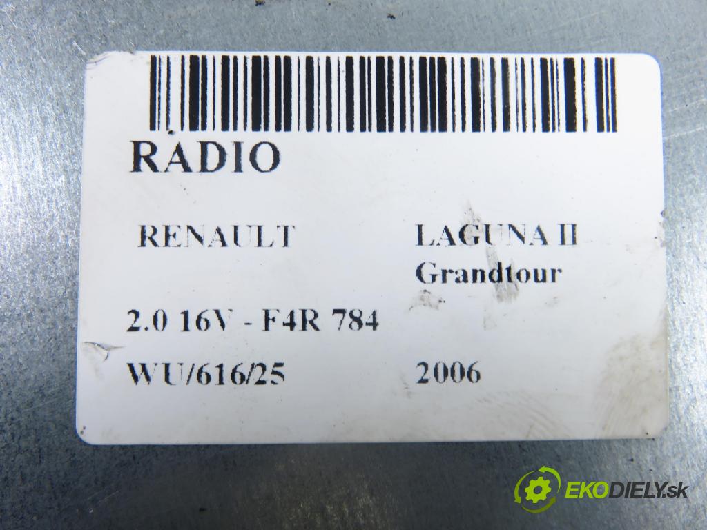RENAULT LAGUNA II Grandtour (KG0/1_) KOMBI 2006 125,00 2.0 16V - F4R 784 1998,00 RADIO CD 8200964837