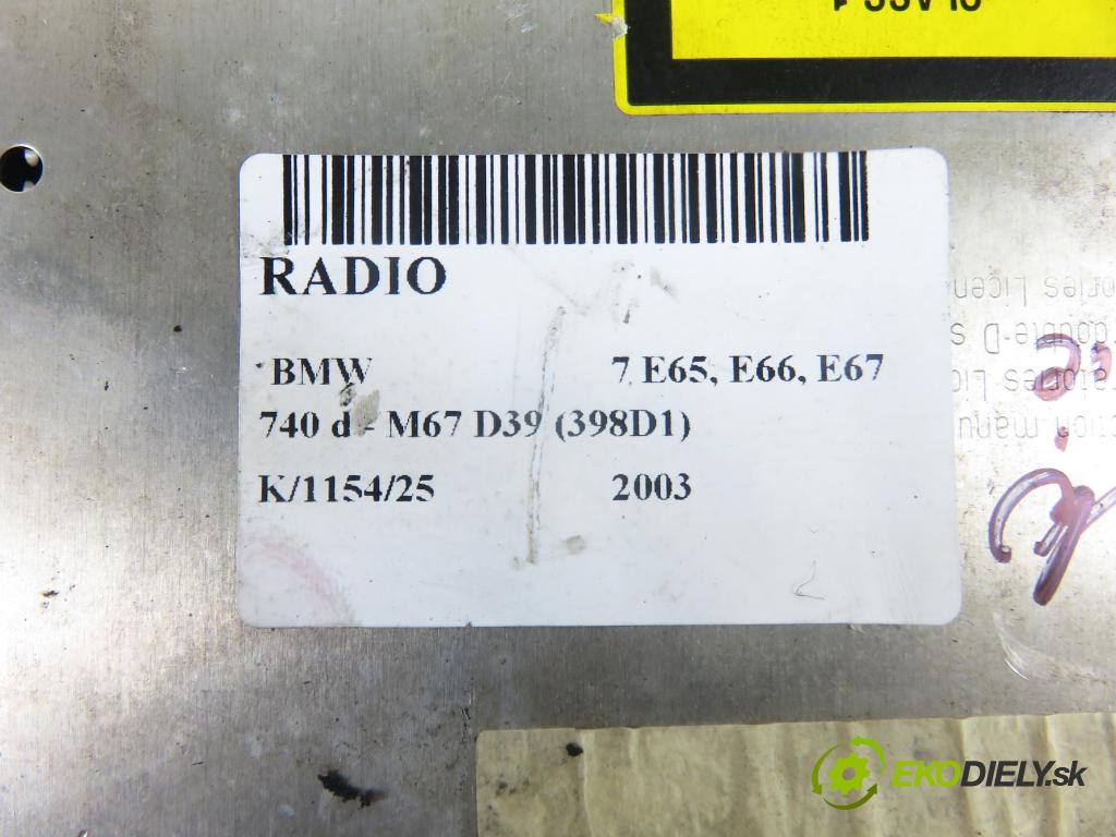 BMW 7 (E65, E66, E67) SEDAN 2003 190,00 740 d- M67 D39 (398D1) 3901,00 RADIO CD 6937735