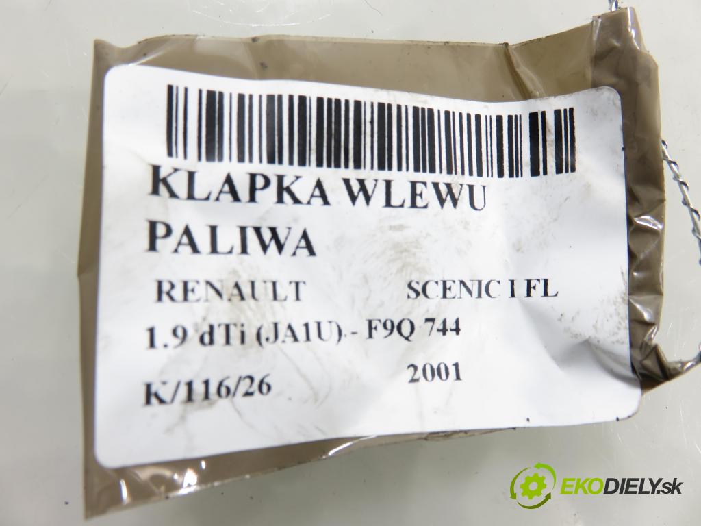 RENAULT SCENIC I (JA0/1_) MINIVAN 2001 59,00 1.9 dTi 80 - F9Q 744 1870,00 Dvierka nádrže paliva 7700428371 (Kľučka dverí ostatné)