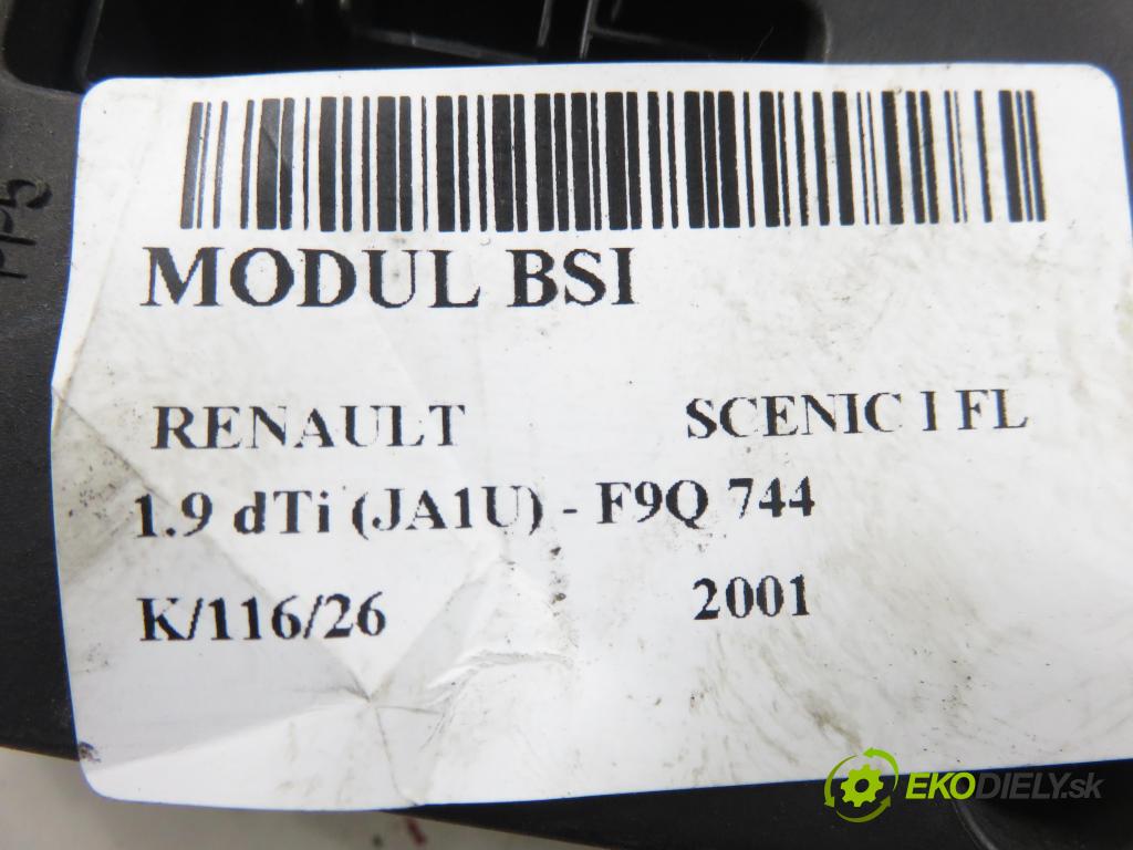 RENAULT SCENIC I (JA0/1_) MINIVAN 2001 59,00 1.9 dTi 80 - F9Q 744 1870,00 MODUL BSI 8200029342B ; S108502610G