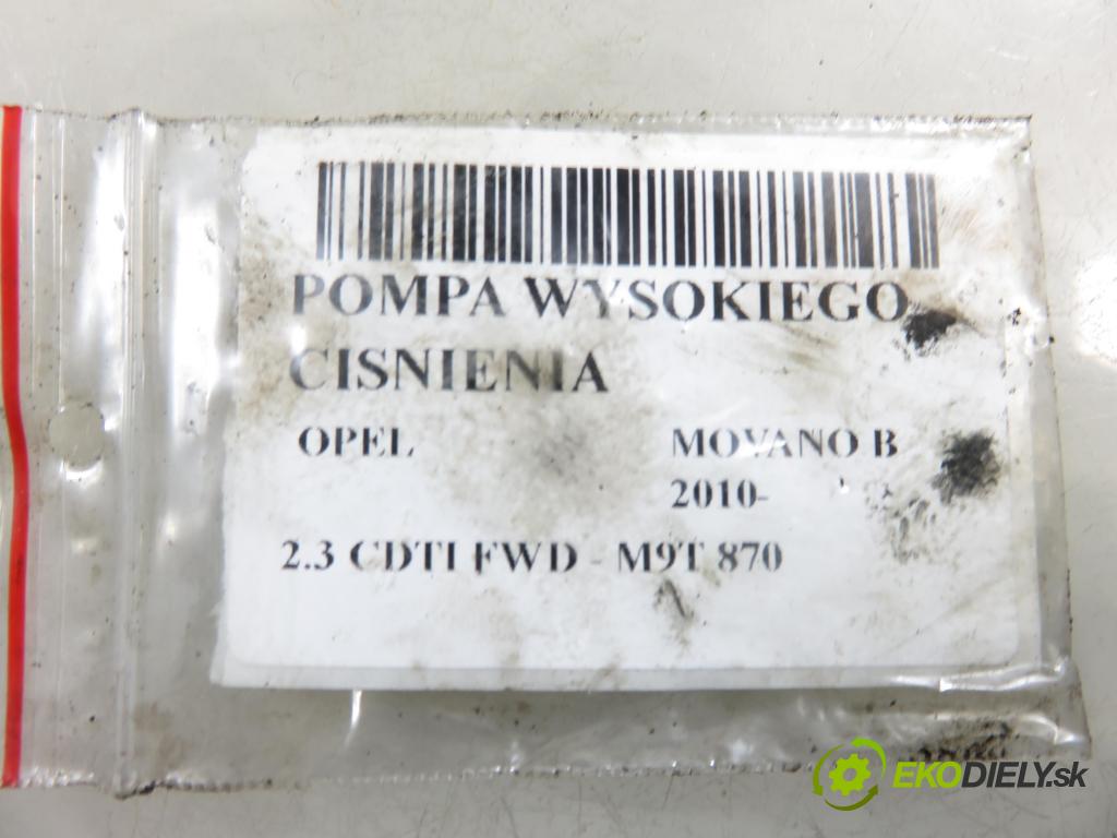 OPEL MOVANO B Platforma / podwozie (X62) FURGON 2014 81,00 2.3 CDTI FWD - M9T 870 2299,00 Pumpa vysokého tlaku 0445010250 ; 8201045496 ; 167002972RA