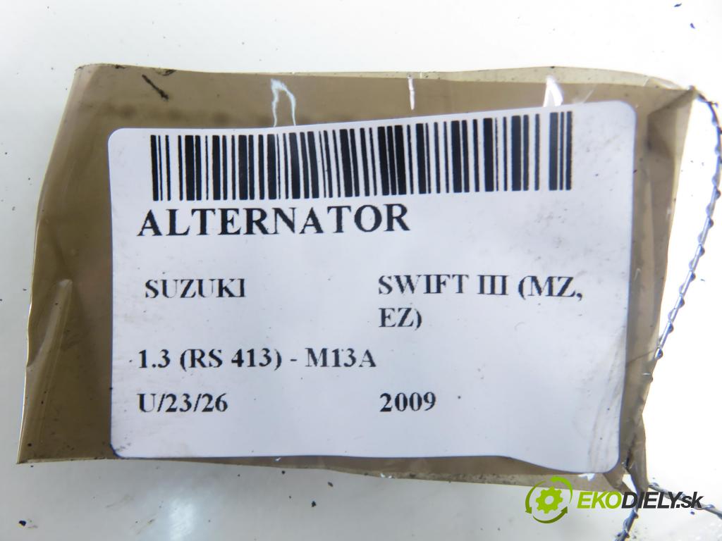 SUZUKI SWIFT III (MZ, EZ) HB 2009 68,00 1.3 92 - M13A 1328,00 Alternátor 3140080J00 (Alternátor)