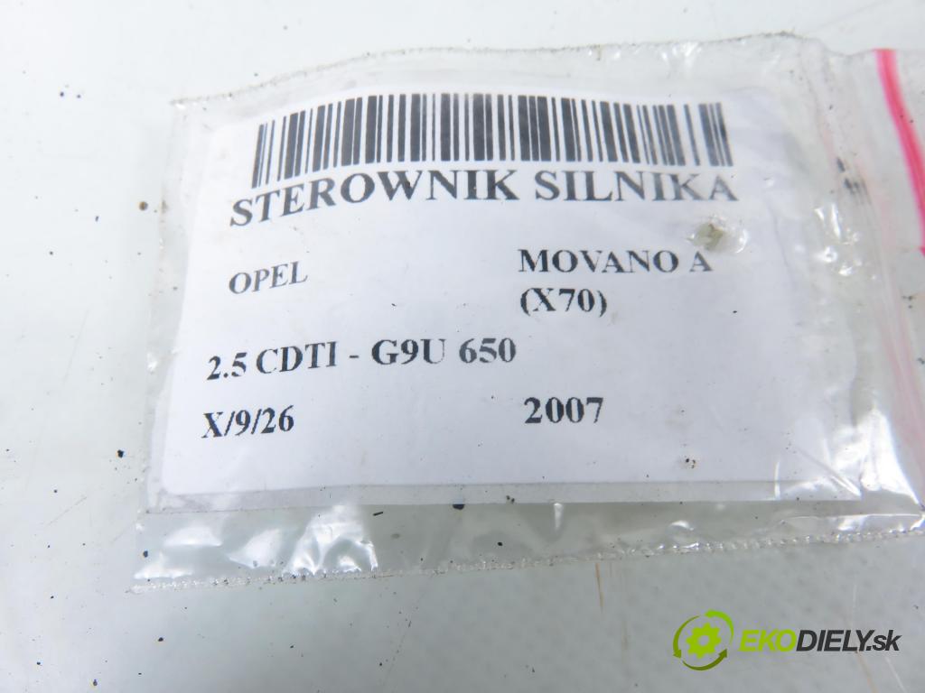 OPEL MOVANO Platforma / podwoyie (X70) KABINA/PLATFORMA 2007 0,00 2.5 CDTI - G9U 650 2464,00 Riadiaca jednotka Motor 0281013363 ; 8200635663 ; 8200695639
