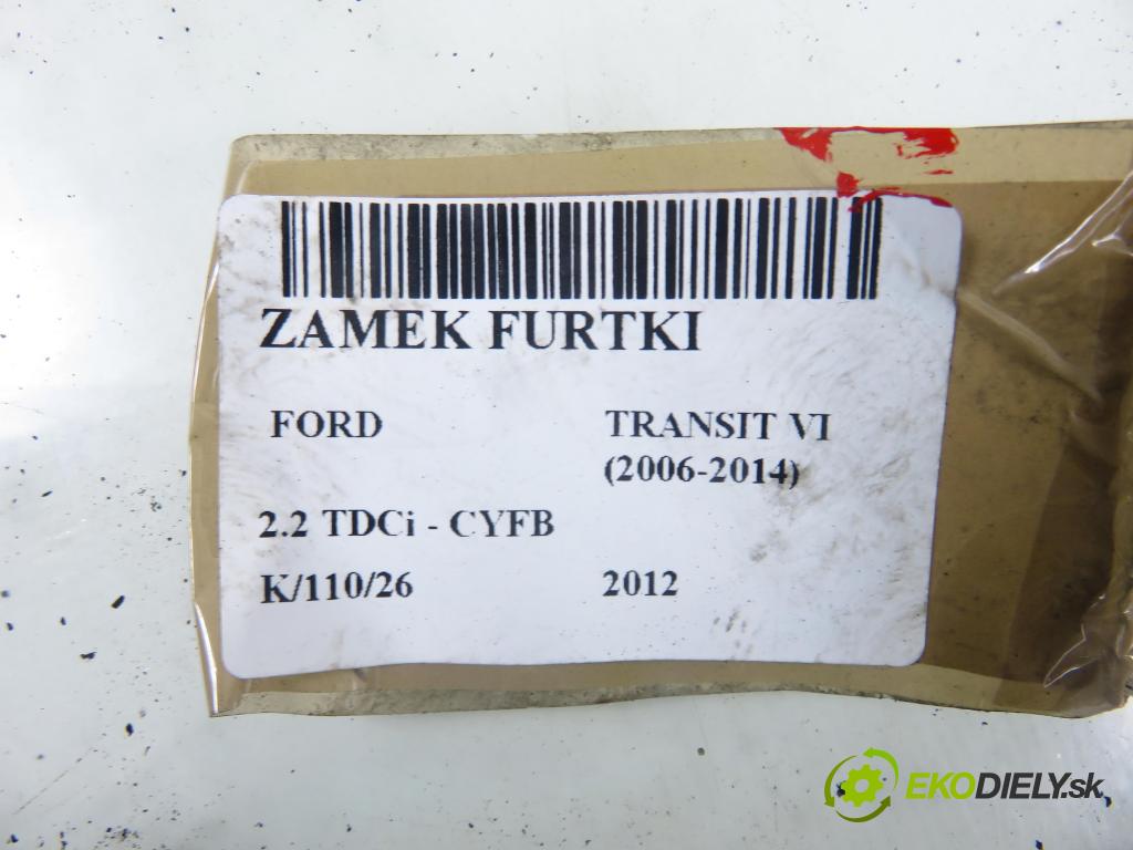 FORD TRANSIT Furgon (FA_ _) FURGON 2012 92,00 2.2 TDCi - CYFB 2198,00 zámok dvierka YC15V43288JK