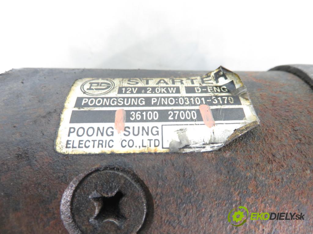 HYUNDAI SANTA FÉ I (SM) SUV 2001 83,00 2.0 CRDi 4x4 113 - D4EA 1991,00 Štartér 3610027000 (Štartér)