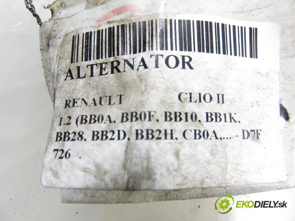 RENAULT CLIO II (BB_, CB_) HB 2003 43,00 1.2 8V 58 - D7F 726 1149,00 Alternátor 8200065730 ; A001TA2293 (Alternátor)
