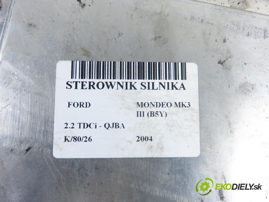 FORD MONDEO III (B5Y) LIFTBACK 2004 114,00 2.2 TDCi - QJBA 2198,00 Riadiaca jednotka Motor 5S7112A650AB