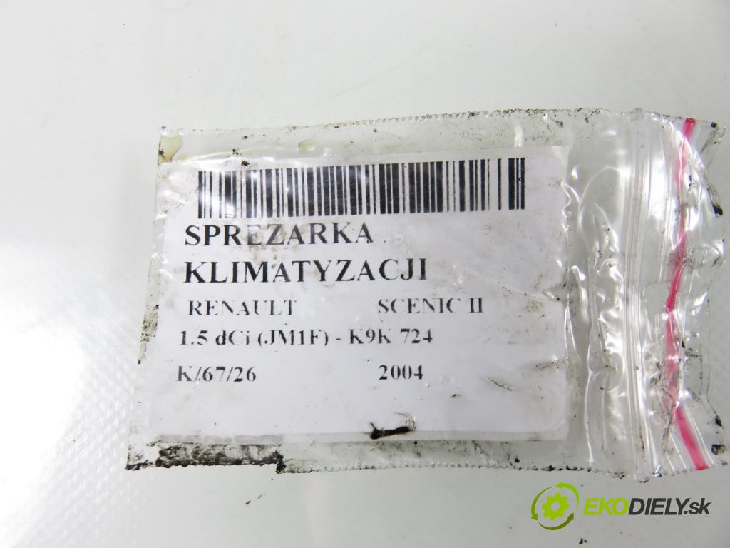 RENAULT SCENIC II (JM0/1_) MINIVAN 2004 63,00 1.5 dCi (JM1F) - K9K 724 1461,00 KOMPRESOR: klimatizace 8200470242 (Kompresor klimatizace)
