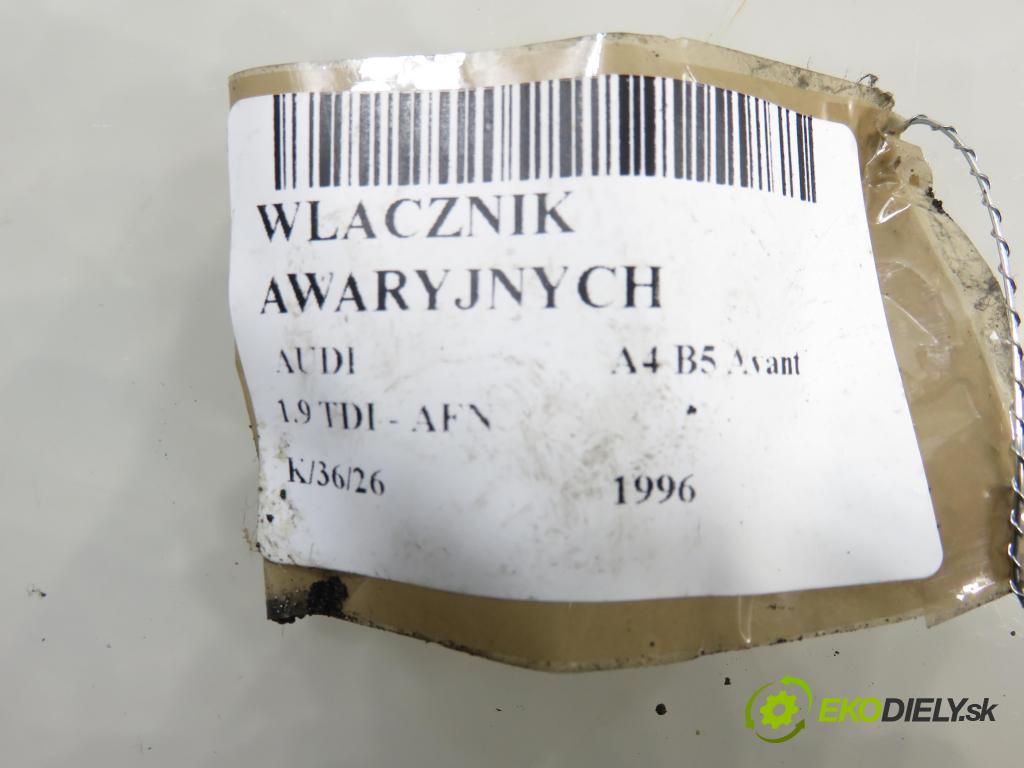 AUDI A4 Avant (8D5, B5) KOMBI 1996 81,00 1.9 TDI - AFN 1896,00 prepínač výstražných (núdzových) 8D0941509C