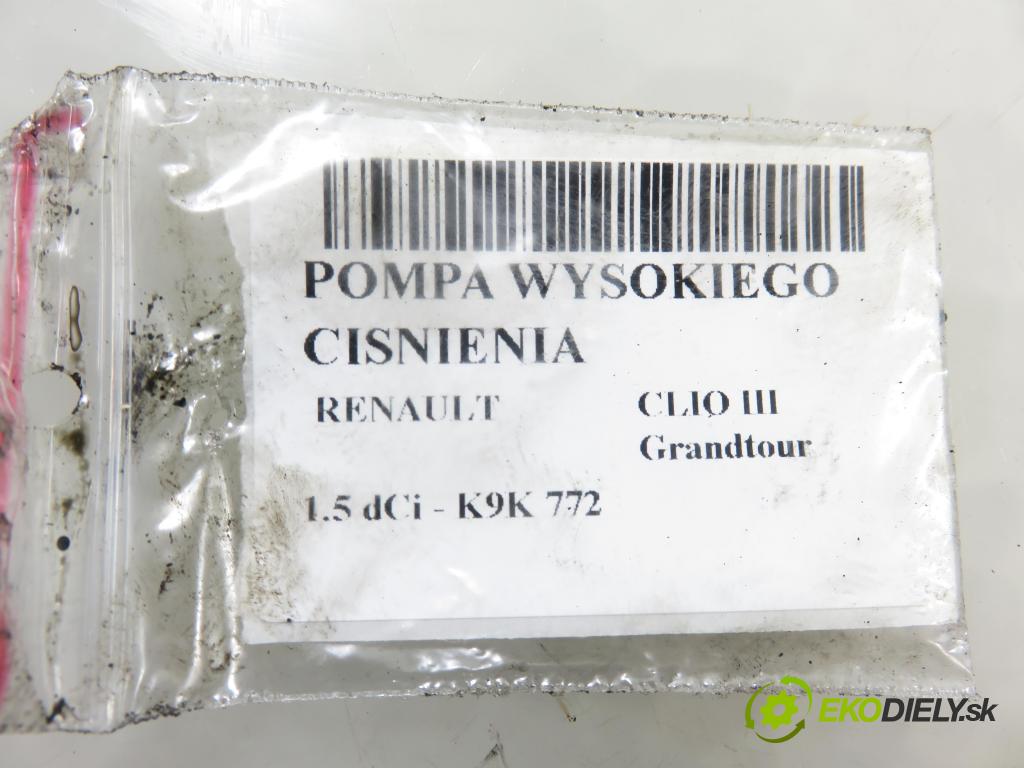 RENAULT CLIO III Grandtour (KR0/1_) KOMBI 2009 65,00 1.5 dCi - K9K 772 1461,00 Pumpa vysokého tlaku 8200821184 ; 5WS40153 ; A2C20000754