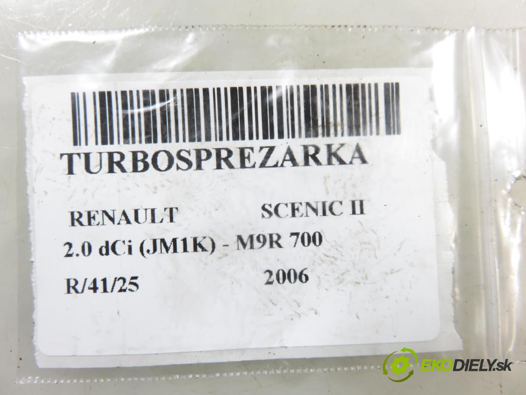 RENAULT SCENIC II (JM0/1_) MINIVAN 2006 110,00 2.0 dCi (JM1K) - M9R 700 1995,00 Turbodúchadlo H8200347344 ; GTA1749V (Turbodúchadlo (kompletné))