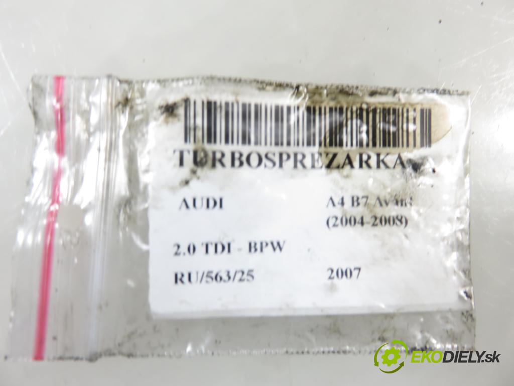 AUDI A4 Avant (8ED, B7) KOMBI 2007 103,00 2.0 TDI - BPW 1968,00 Turbodúchadlo 038145702G (Turbodúchadlo (kompletné))