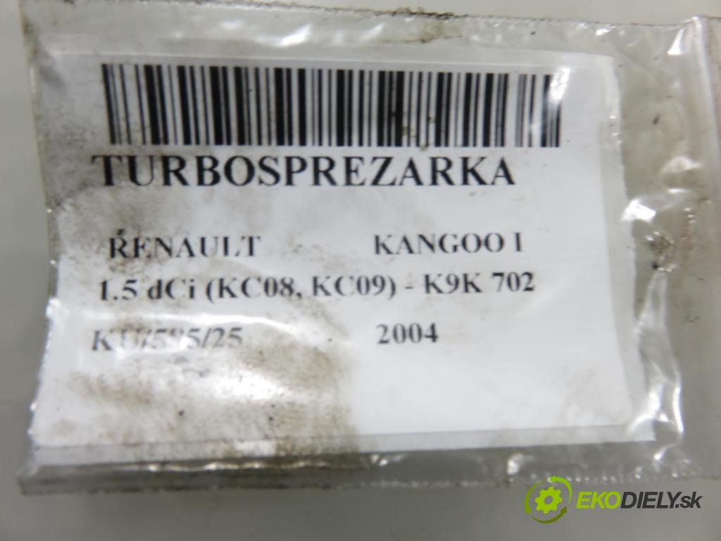 RENAULT KANGOO (KC0/1_) MINIVAN 2004 60,00 1.5 dCi 80 - K9K 702 1461,00 Turbodúchadlo 8200119854 (Turbodúchadlo (kompletné))