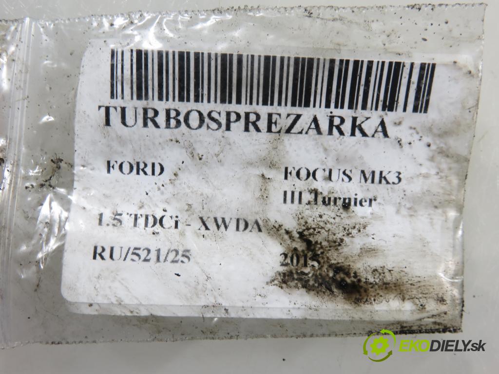 FORD FOCUS III Turnier KOMBI 2015 88,00 1.5 TDCi - XWDB 1499,00 Turbodúchadlo 9804119380 ; 8198720001 (Turbodúchadlo (kompletné))