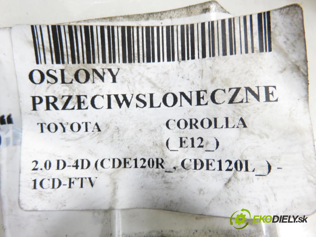 TOYOTA COROLLA (_E12_) HB 2004 66,00 2.0 D-4D 1995,00 kryty protislnečné