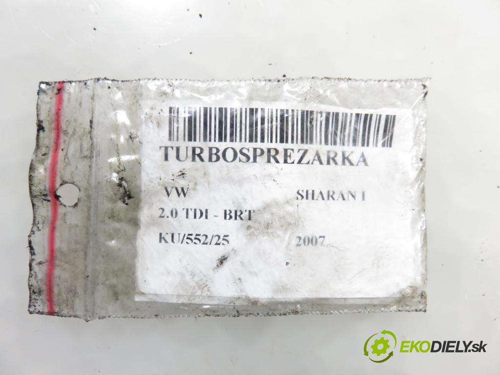 VW SHARAN (7M8, 7M9, 7M6) MINIVAN 2007 103,00 2.0 TDI - BRT 1968,00 Turbodúchadlo 54399880059 (Turbodúchadlo (kompletné))