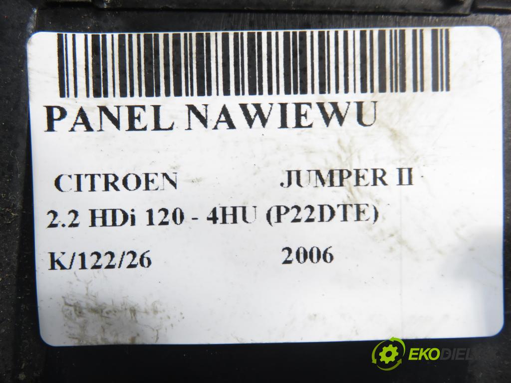 CITROEN JUMPER Skrzynia FURGON 2006 88,00 2.2 HDi 120 - 4HU (P22DTE) 2198,00 Panel kúrenia 168340200