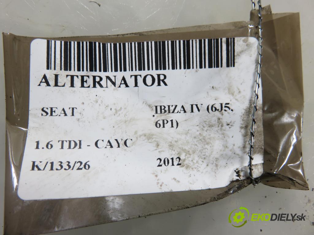 SEAT IBIZA IV (6J5, 6P1) HB 2012 77,00 1.6 TDI - CAYC 1598,00 Alternátor 06F903023F (Alternátor)
