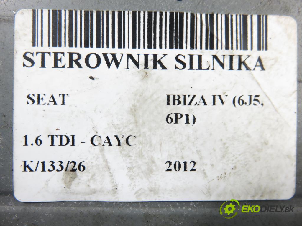 SEAT IBIZA IV (6J5, 6P1) HB 2012 77,00 1.6 TDI - CAYC 1598,00 Riadiaca jednotka Motor 03L906023LD ; 5WP42918AA