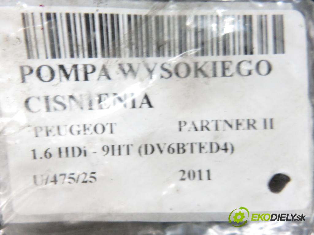 PEUGEOT PARTNER Skrzynia FURGON 2011 55,00 1.6 HDi - 9HT (DV6BTED4) 1560,00 Pumpa vysokého tlaku 0928400607