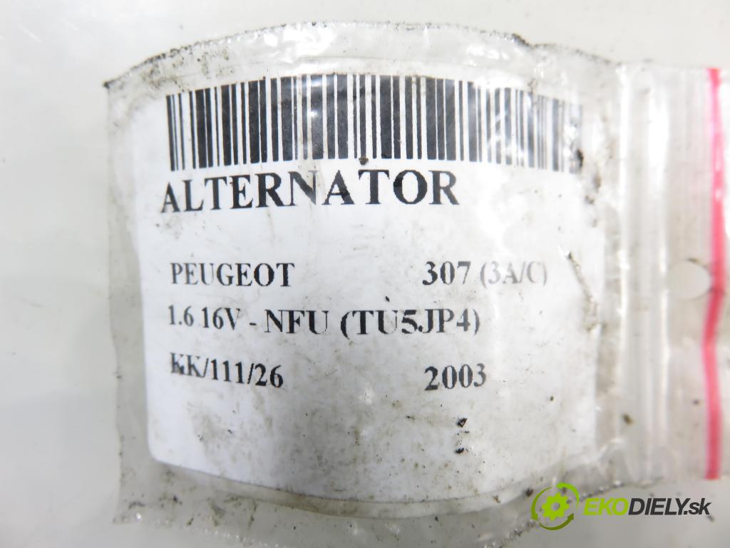 PEUGEOT 307 (3A/C) HB 2003 80,00 1.6 16V - NFU (TU5JP4) 1587,00 Alternátor 9649611780 (Alternátor)