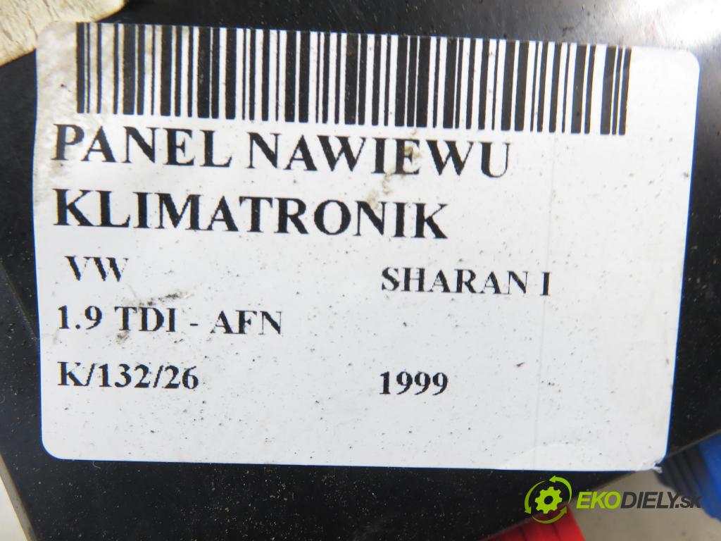 VW SHARAN (7M8, 7M9, 7M6) MINIVAN 1999 81,00 1.9 TDI 110 - AFN 1896,00 Panel kúrenia KLIMATRONIK 7M0907040BG