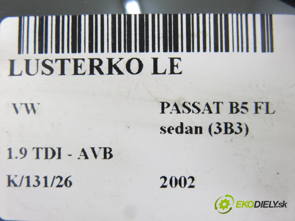 VW PASSAT B5.5 (3B3) SEDAN 2002 74,00 1.9 TDI PD 101 - AVB 1896,00 zpětné zrcátko LE