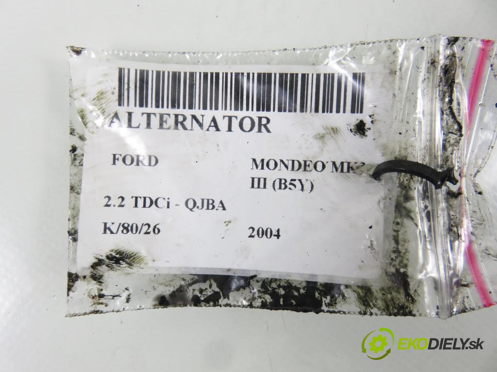 FORD MONDEO III (B5Y) LIFTBACK 2004 114,00 2.2 TDCi - QJBA 2198,00 Alternátor  (Alternátor)