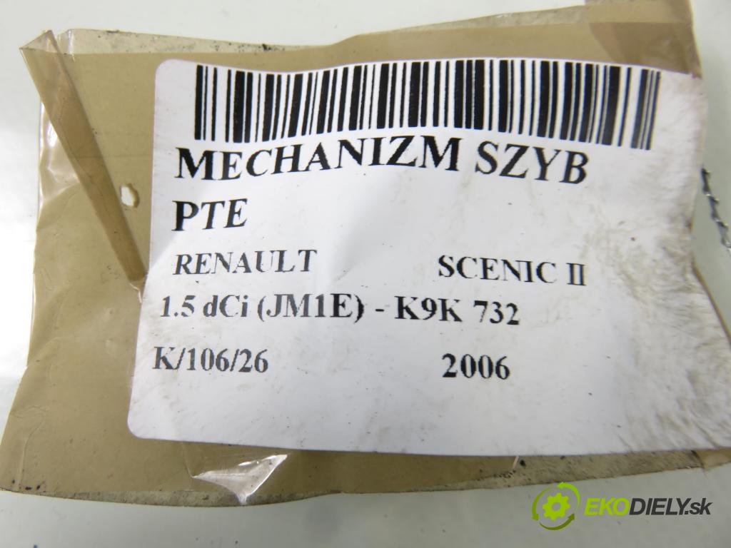 RENAULT SCENIC II (JM0/1_) MINIVAN 2006 78,00 1.5 dCi 106 - K9K 732 1461,00 Mechanizmus okien PTE