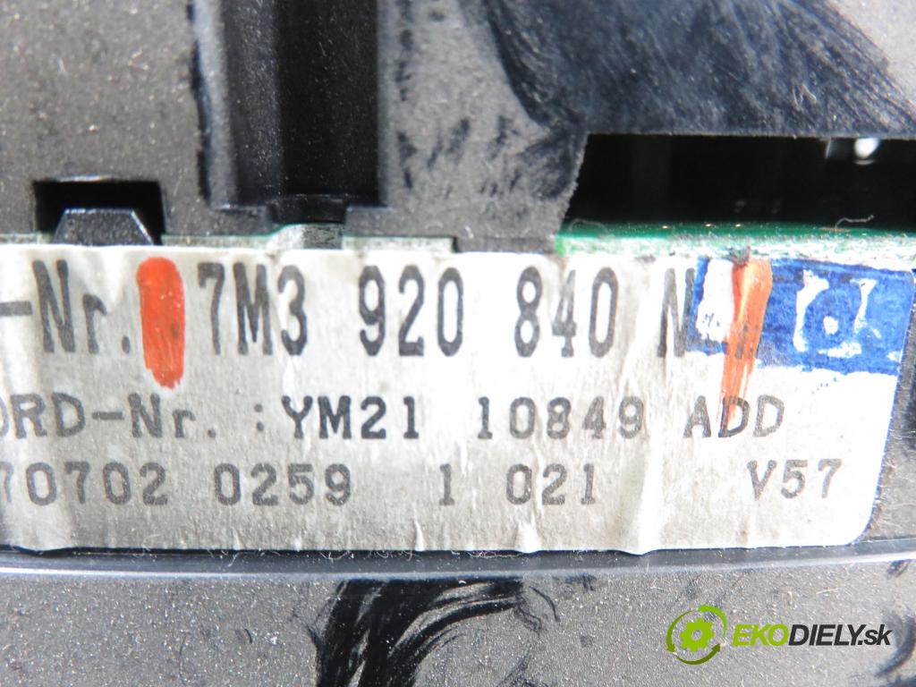 VW SHARAN (7M8, 7M9, 7M6) VAN 2002 85,00 1.9 TDI PD 115 - AUY 1896,00 Prístrojovka elektrický 7M3920840N