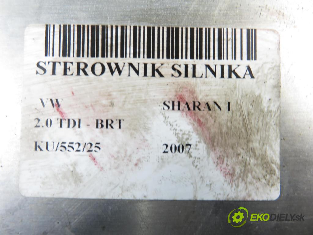 VW SHARAN (7M8, 7M9, 7M6) MINIVAN 2007 103,00 2.0 TDI - BRT 1968,00 Riadiaca jednotka Motor 03G906016JP ; 0281012696