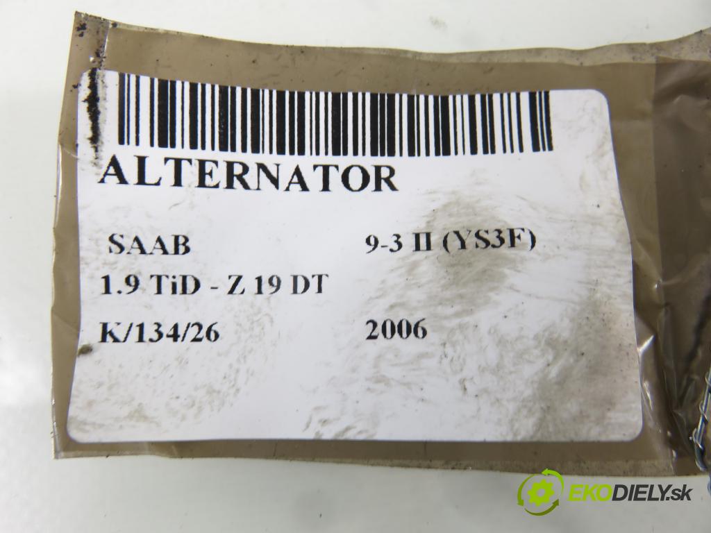 SAAB 9-3 (YS3F) SEDAN 2006 88,00 1.9 TiD - Z 19 DT 1910,00 Alternátor  (Alternátor)
