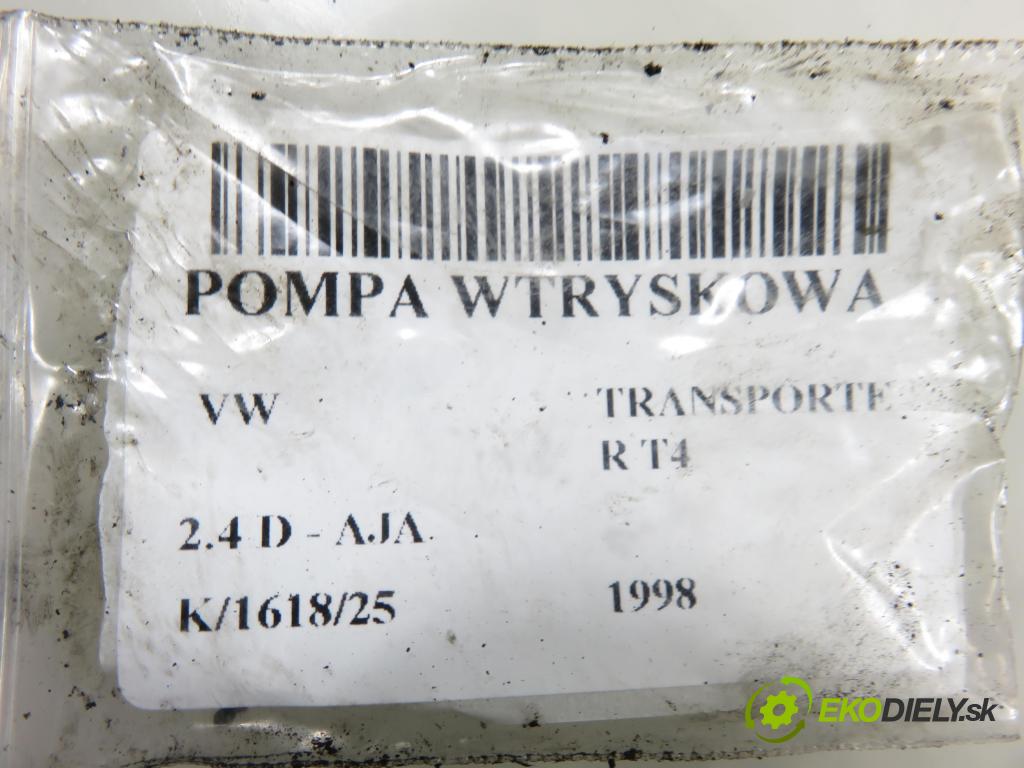 VW TRANSPORTER IV Platforma / podwozie (70E, 70L, 70M, 7DE, 7DL KABINA/PLATFORMA 1998 55,00 2.4 D - AJA 2370,00 Pumpa vstrekovacia 074130109C ; 0460485033 (Vstrekovacie čerpadlo)