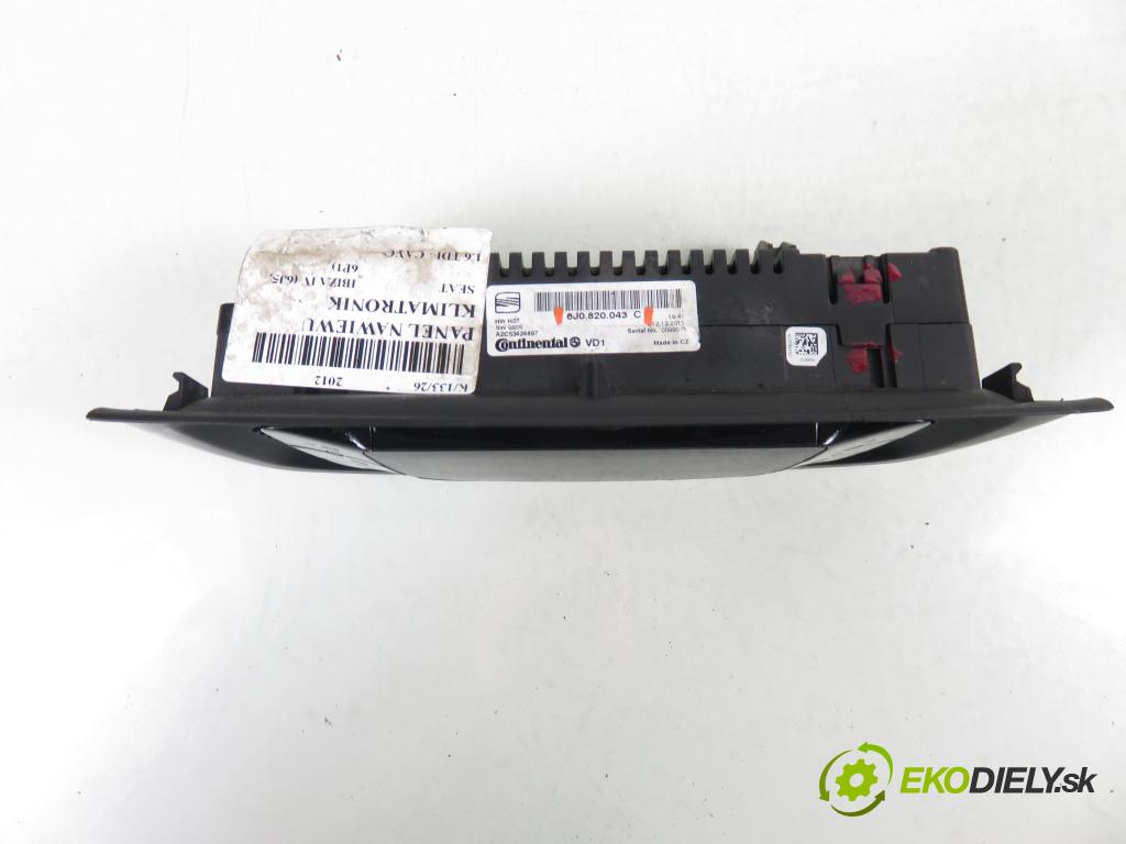 SEAT IBIZA IV (6J5, 6P1) HB 2012 77,00 1.6 TDI - CAYC 1598,00 Panel kúrenia KLIMATRONIK 6J0820043C
