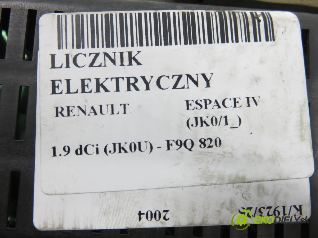 RENAULT ESPACE IV (JK0/1_) MINIVAN 2004 85,00 1.9 dCi 116 - F9Q 820 1870,00 Prístrojovka elektrický 8200288813E