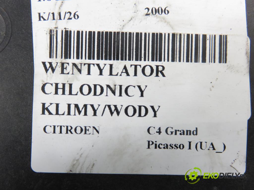 CITROEN C4 Grand Picasso I (UA_) MINIVAN 2006 80,00 1.6 HDi - 9HZ (DV6TED4) 1560,00 ventilátor chladič PODNEBÍ / VODA
