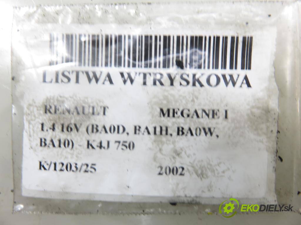 RENAULT MEGANE I (BA0/1_) FASTBACK 2002 70,00 1.4 16V 95 - K4J 750 1390,00 Lišta vstrekovacia 8200139674C ; H029611 ; ITGM60 (Vstrekovacia lišta)