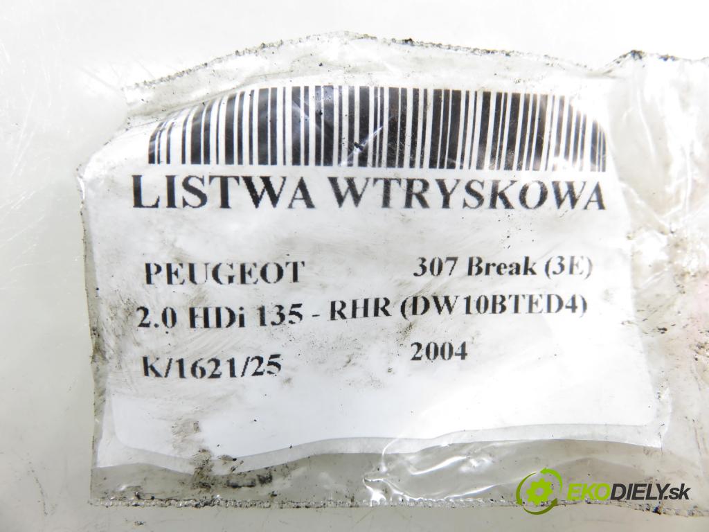 PEUGEOT 307 Break (3E) KOMBI 2004 0,00 2.0 HDi 135 - RHR (DW10BTED4) 1997,00 Lišta vstrekovacia 5WS40041 ; 9645689580 ; 5WS40039 (Vstrekovacia lišta)