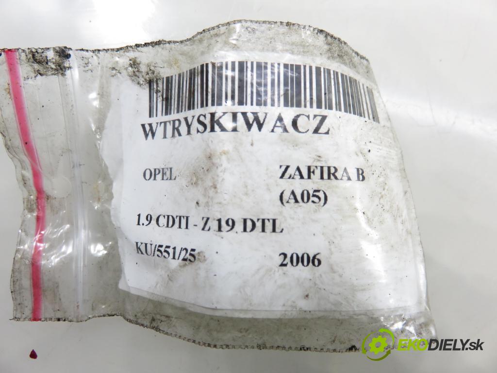 OPEL ZAFIRA B (A05) MINIVAN 2006 74,00 1.9 CDTI 8V 101 - Z 19 DTL 1910,00 vstrekovač 0445110165 (Vstrekovač paliva)