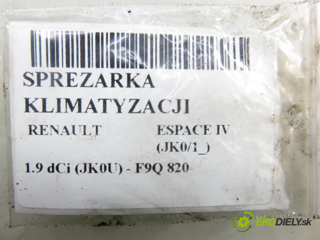 RENAULT ESPACE IV (JK0/1_) MINIVAN 2004 85,00 1.9 dCi 116 - F9Q 820 1870,00 KOMPRESOR: klimatizace  (Kompresor klimatizace)