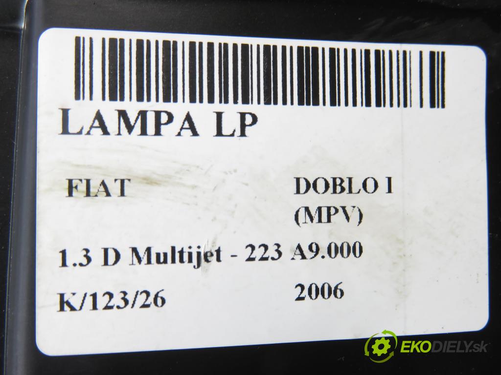 FIAT DOBLO nadwozie wielkoprzestrzenne (MPV) (119_, 223_) KOMBIVAN 2006 62,00 1.3 D Multijet - 223 A9.000 1248,00 Svetlo LP