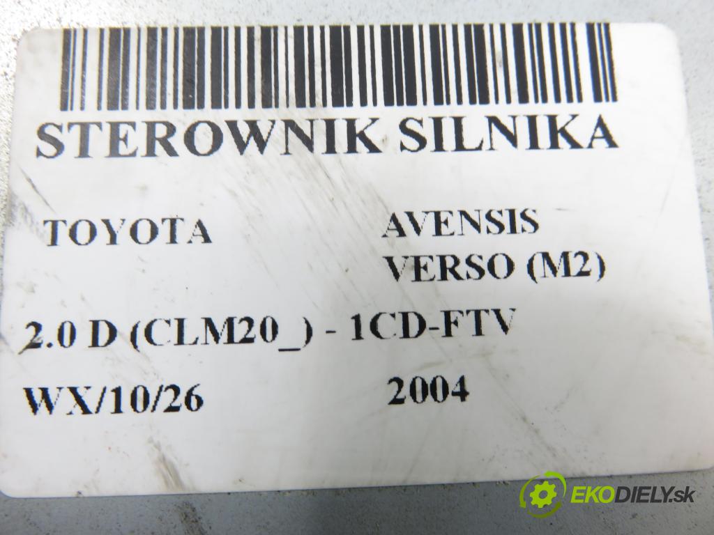 TOYOTA AVENSIS VERSO (_M2_) MINIVAN 2004 85,00 2.0 D (CLM20_) - 1CD-FTV 1995,00 Riadiaca jednotka Motor 8966144360 ; 1758005463