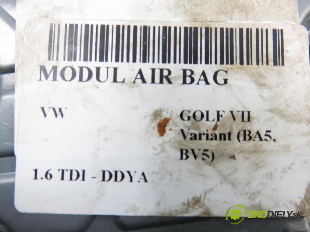 VW GOLF VII Variant (BA5, BV5) KOMBI 2019 850,00 1.6 TDI CR 115 - DGTE 1598,00 MODUL air BAG 5Q0959655CA