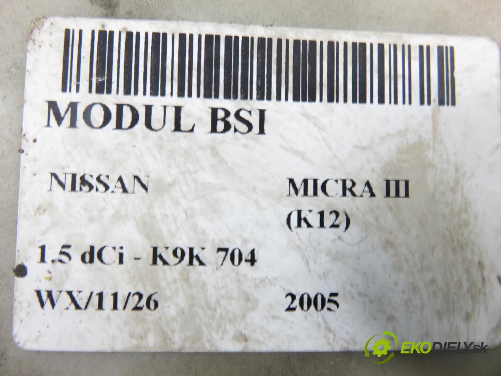 NISSAN MICRA III (K12) HB 2005 48,00 1.5 dCi 65 1461,00 MODUL BSI 284B7AX620