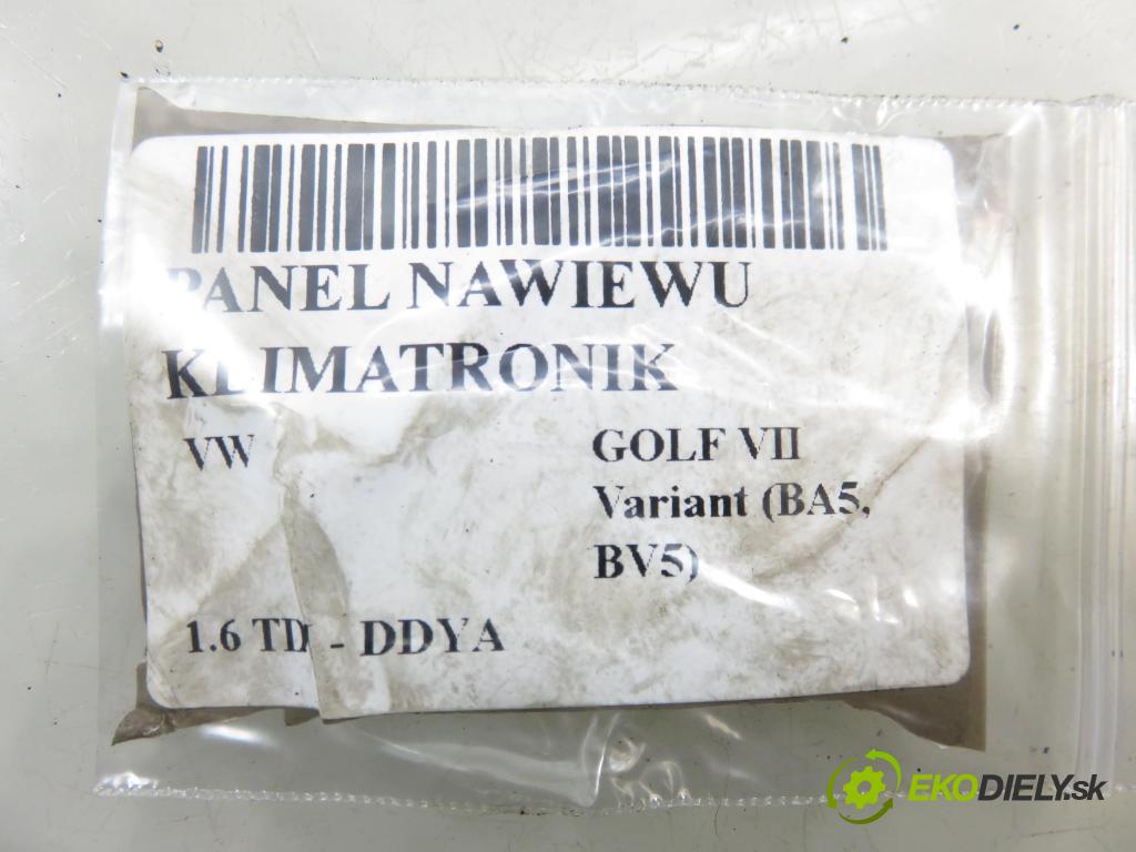 VW GOLF VII Variant (BA5, BV5) KOMBI 2019 850,00 1.6 TDI CR 115 - DGTE 1598,00 Panel kúrenia KLIMATRONIK 5G0907044CE