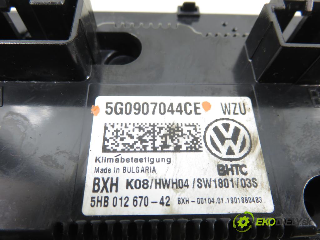 VW GOLF VII Variant (BA5, BV5) KOMBI 2019 850,00 1.6 TDI CR 115 - DGTE 1598,00 Panel kúrenia KLIMATRONIK 5G0907044CE