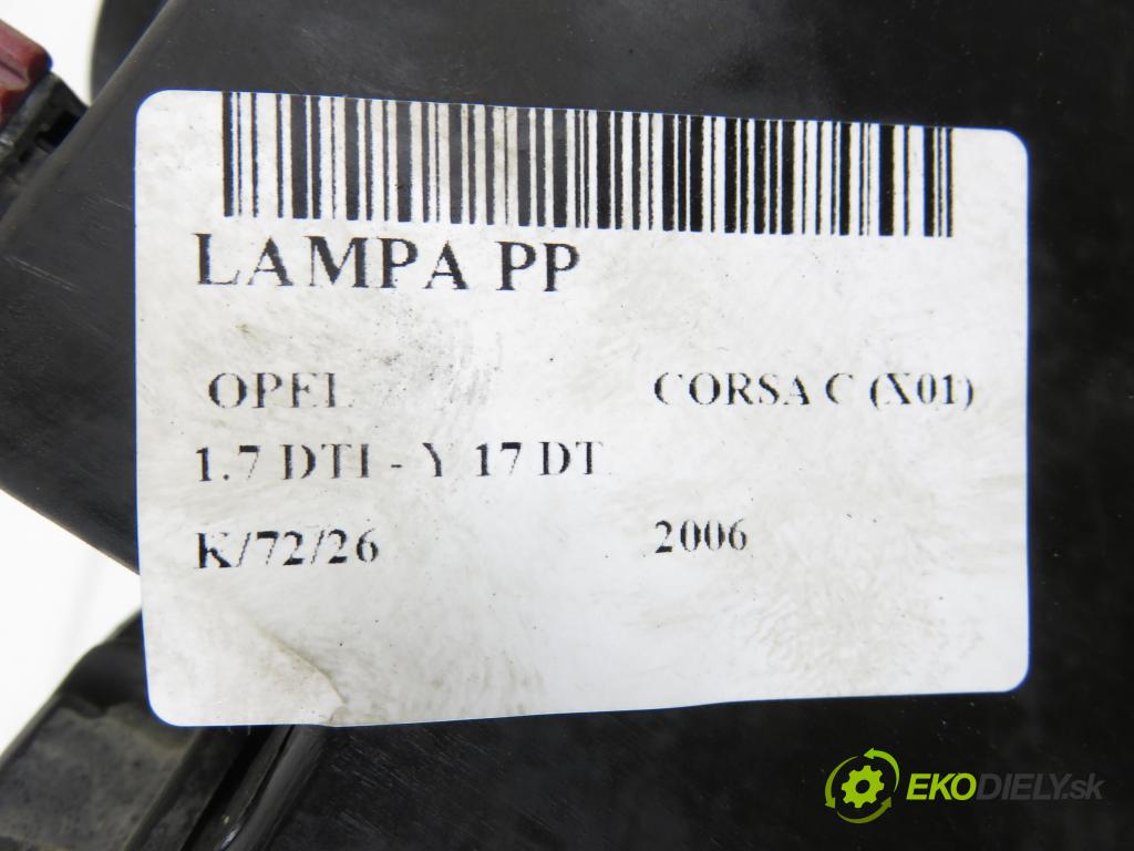 OPEL CORSA C (X01) HB 2006 55,00 1.7 DTI - Y 17 DT 1686,00 Svetlo PP 13115007