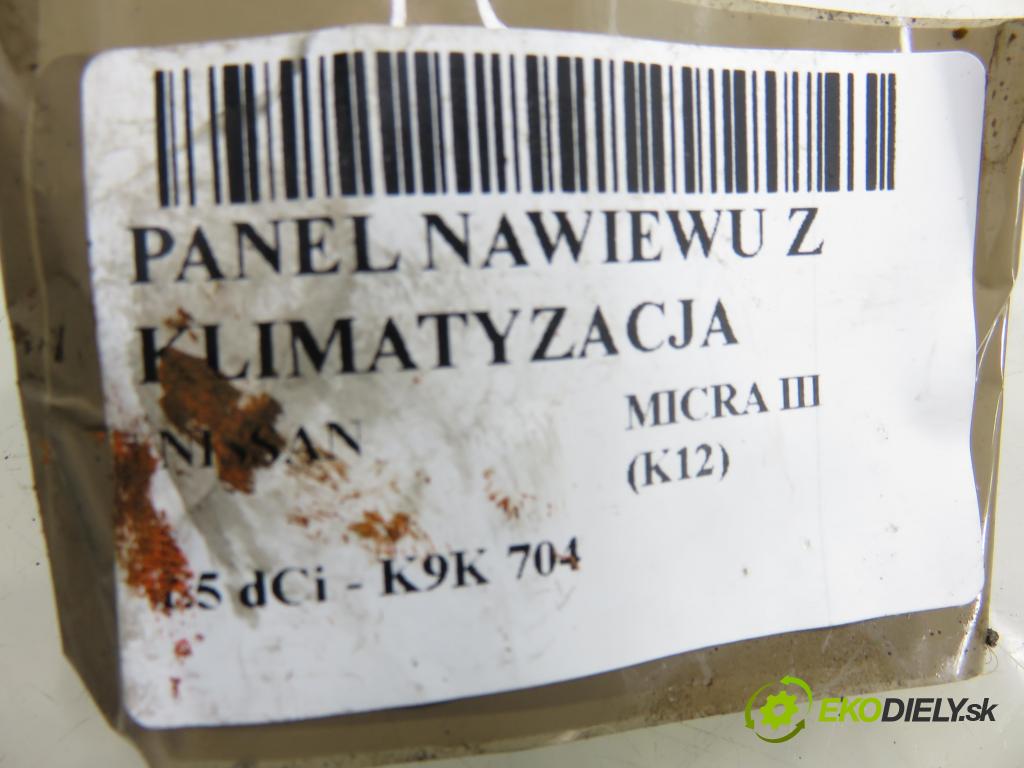 NISSAN MICRA III (K12) HB 2005 48,00 1.5 dCi 65 1461,00 Panel kúrenia KLIMATIZACE: F667193V01