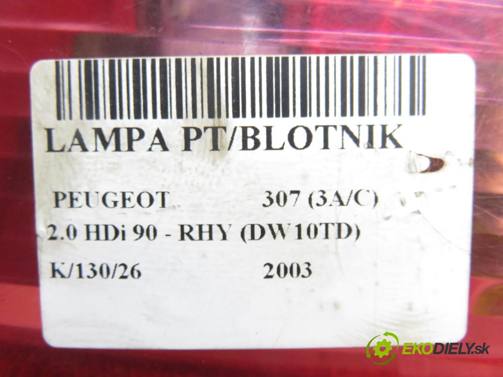 PEUGEOT 307 (3A/C) HB 2003 66,00 2.0 HDi 90 - RHY (DW10TD) 1997,00 Svetlo pravé zadné